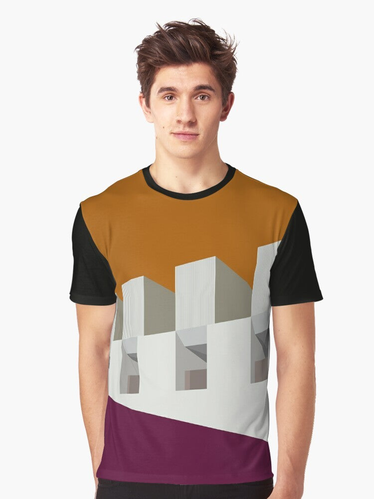 Modernist architecture abstract graphic design t-shirt - Men