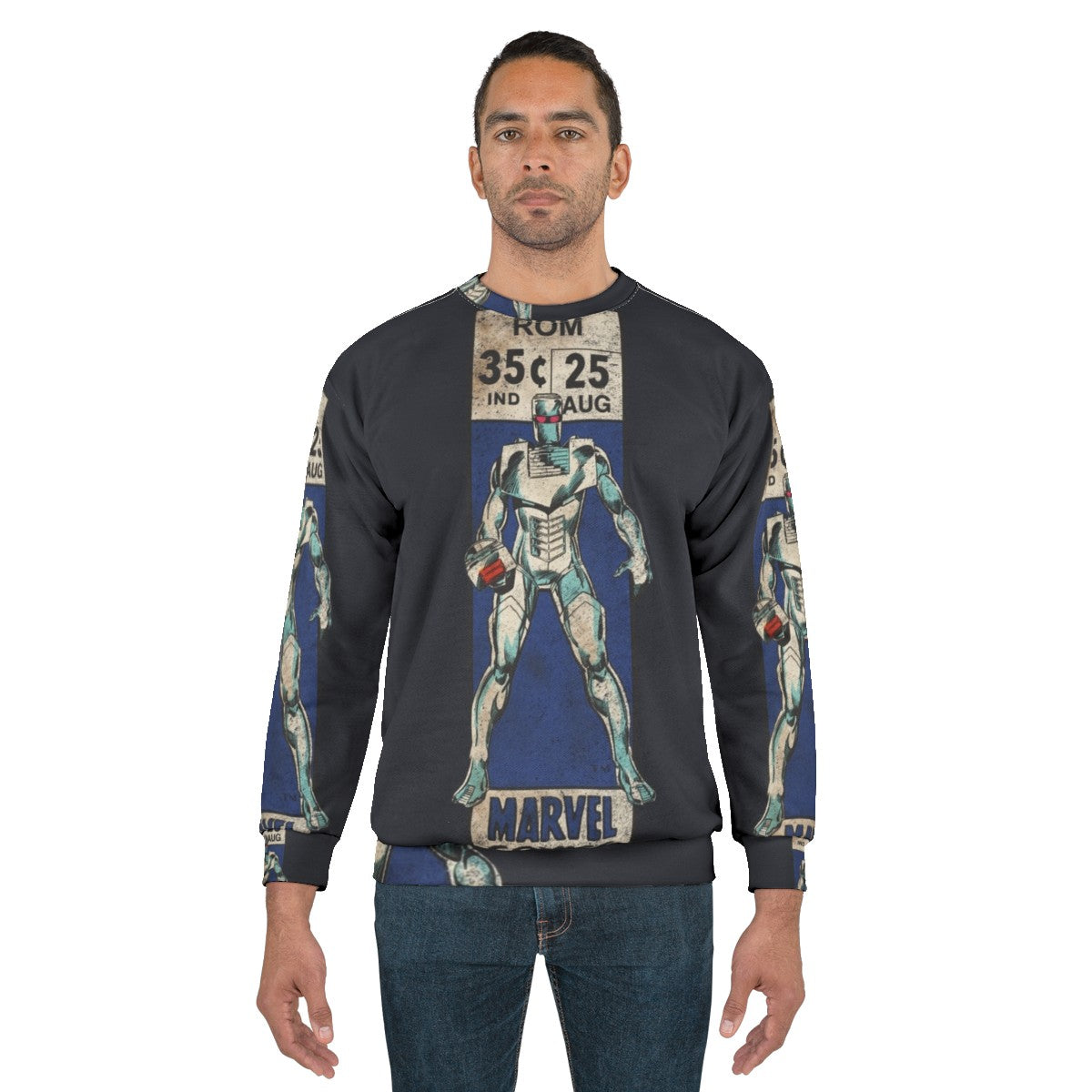 Retro comic book superhero sweatshirt - men