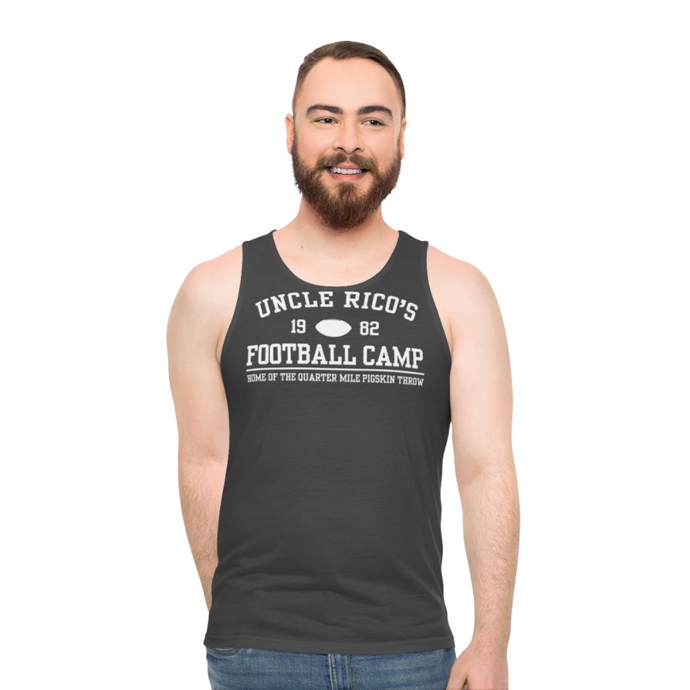 Uncle Rico's Football Camp Unisex Tank Top with Napoleon Dynamite Parody Design - men