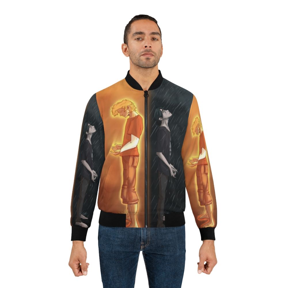 Solangelo bomber jacket featuring the characters Nico di Angelo and Will Solace from the Percy Jackson universe. - Lifestyle