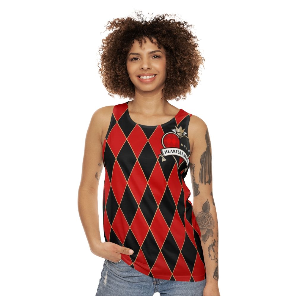 Heartslabyul unisex tank top featuring twisted wonderland design - women