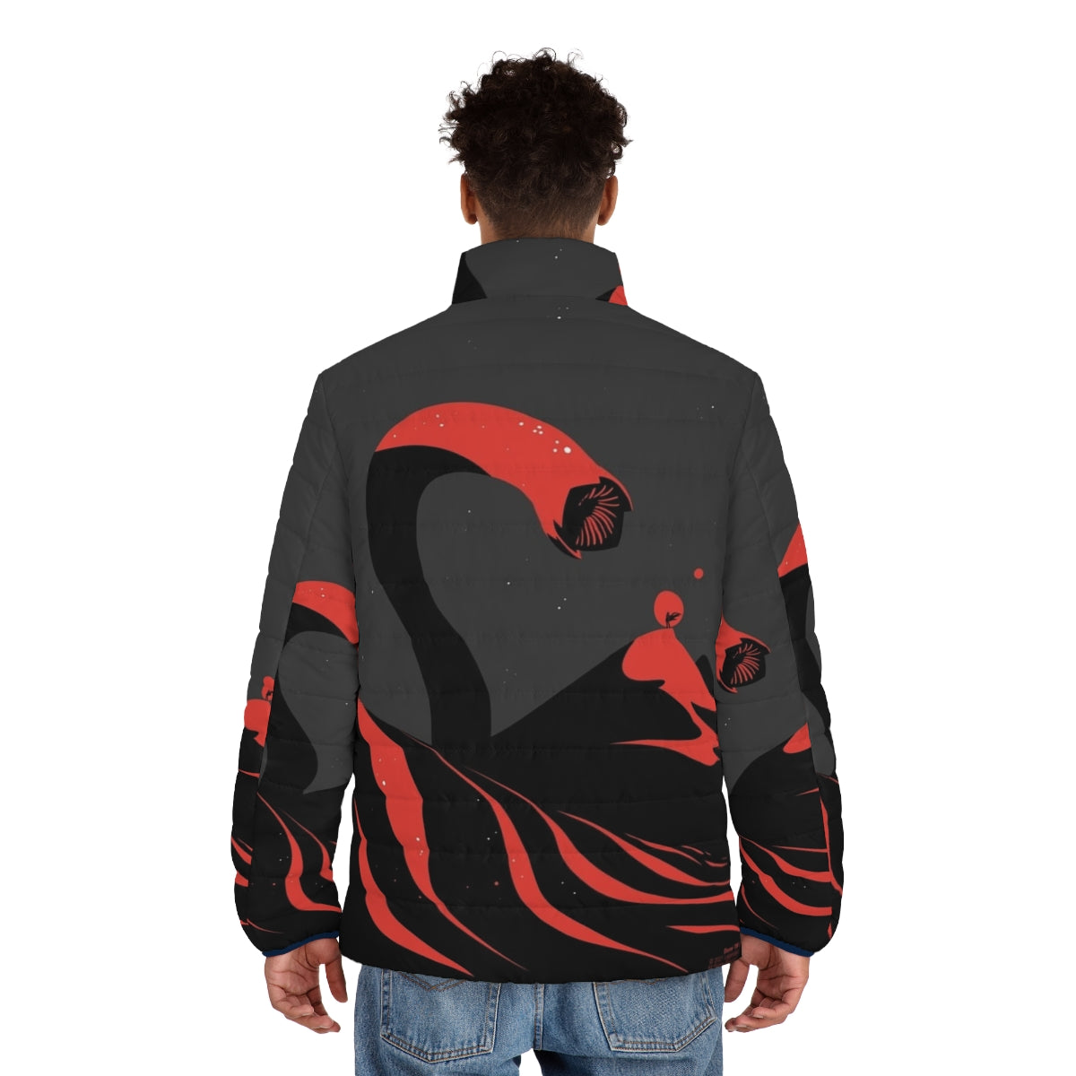 Sandworm Dune Puffer Jacket - Sci-Fi Fashion Inspired by the Classic Frank Herbert Novel - men back