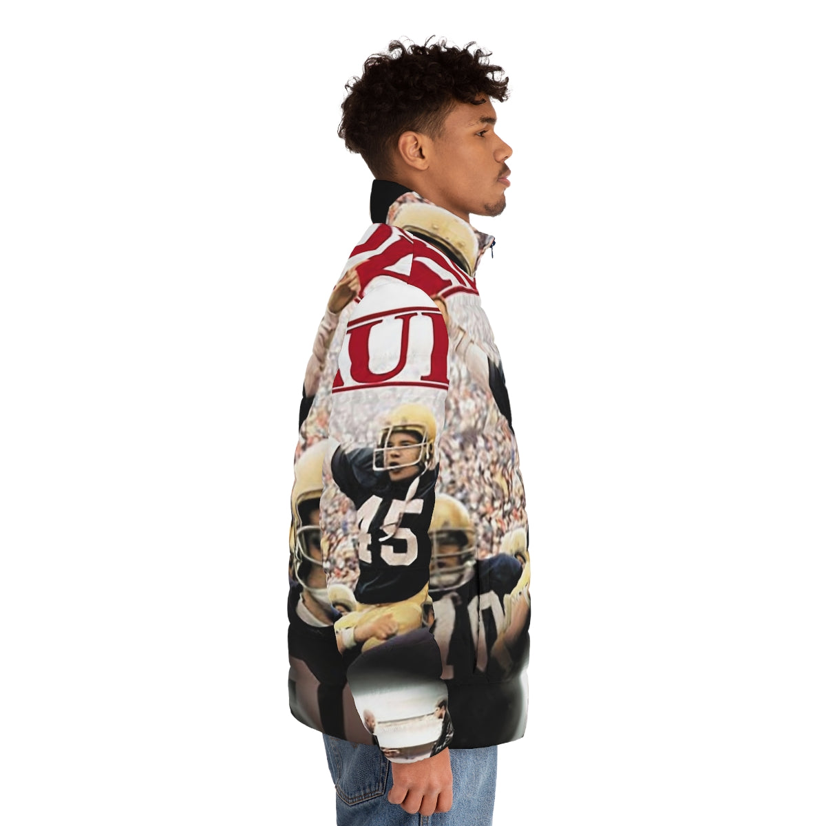 Rudy Puffer Jacket - The Iconic 90s Sports Movie Puffer Jacket - men side right