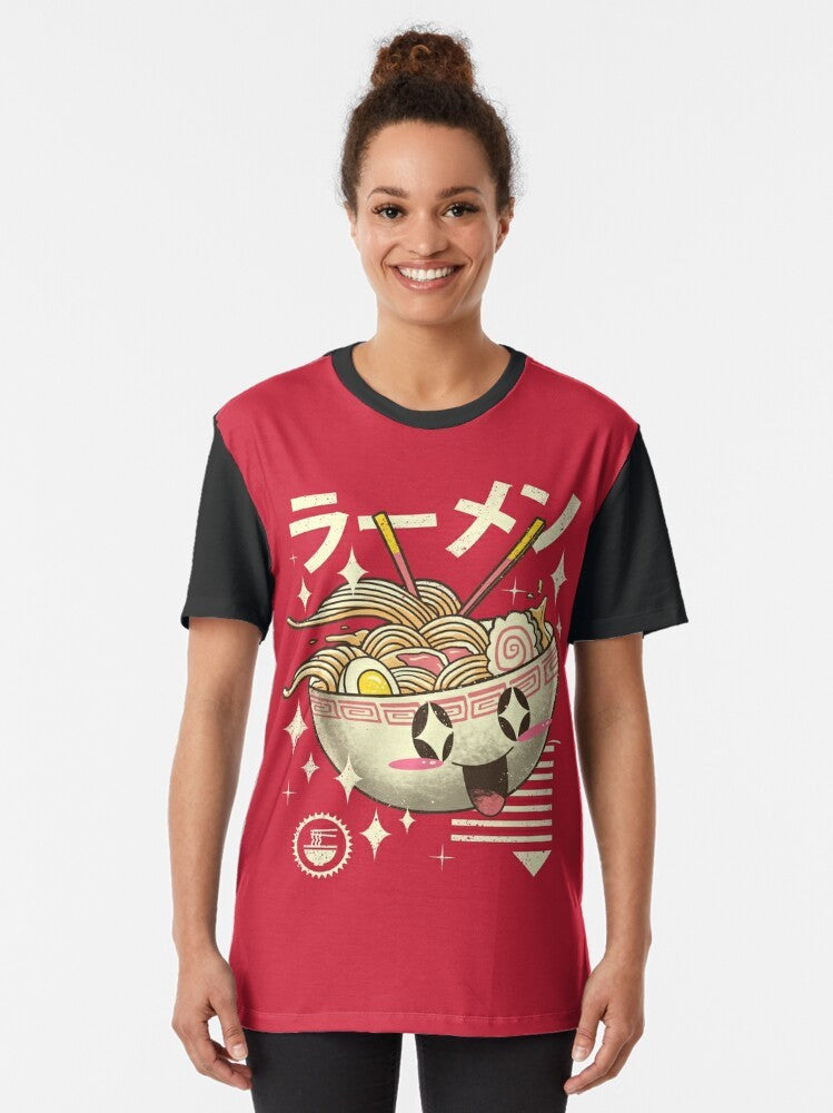 Kawaii ramen graphic t-shirt with a cute, yummy ramen design - Women