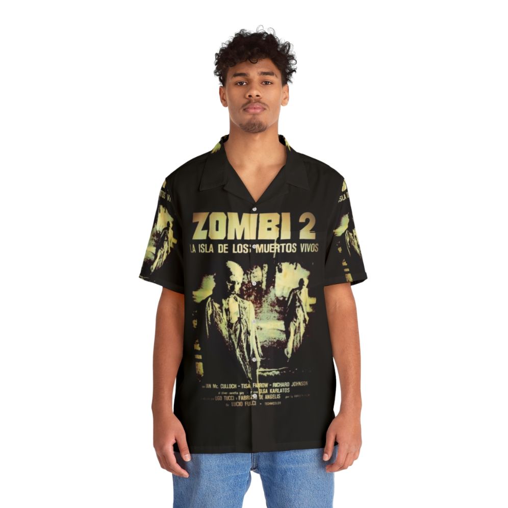 Zombi 2 Hawaiian Shirt with Horror Movie Zombie Gore - People Front