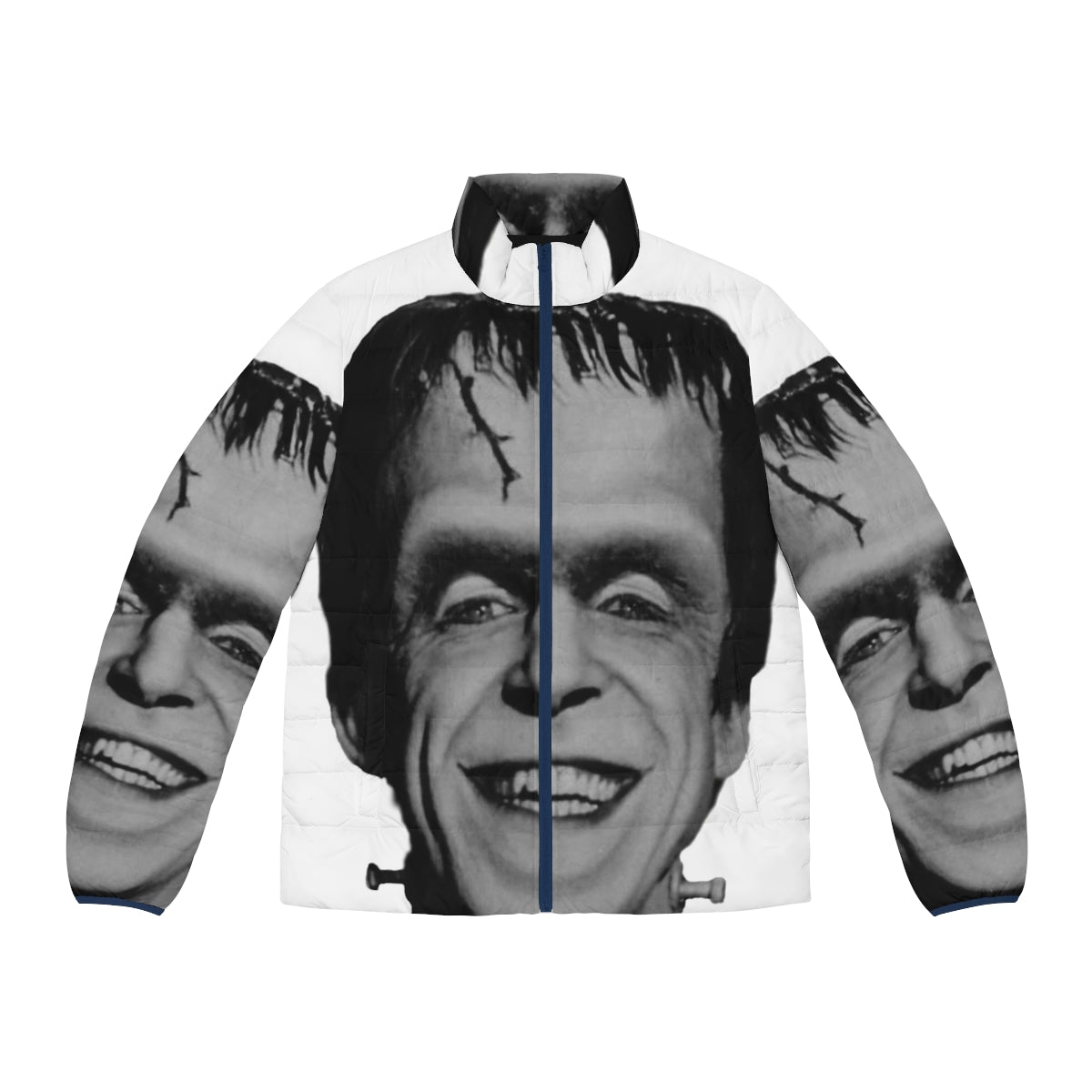 Herman Munster profile puffer jacket featuring the iconic character from the classic TV series The Munsters