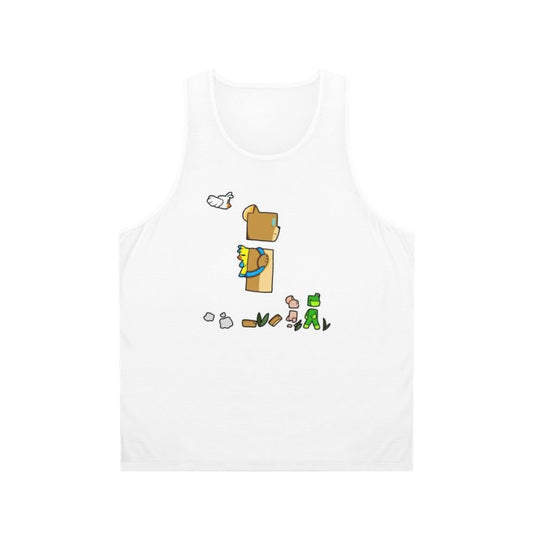 Unisex superhero teddy bear tank top