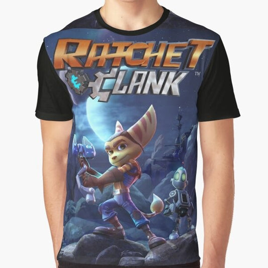 Ratchet and Clank Essential Collection Graphic T-Shirt - Video Game Tee with Lombax and Clank Characters
