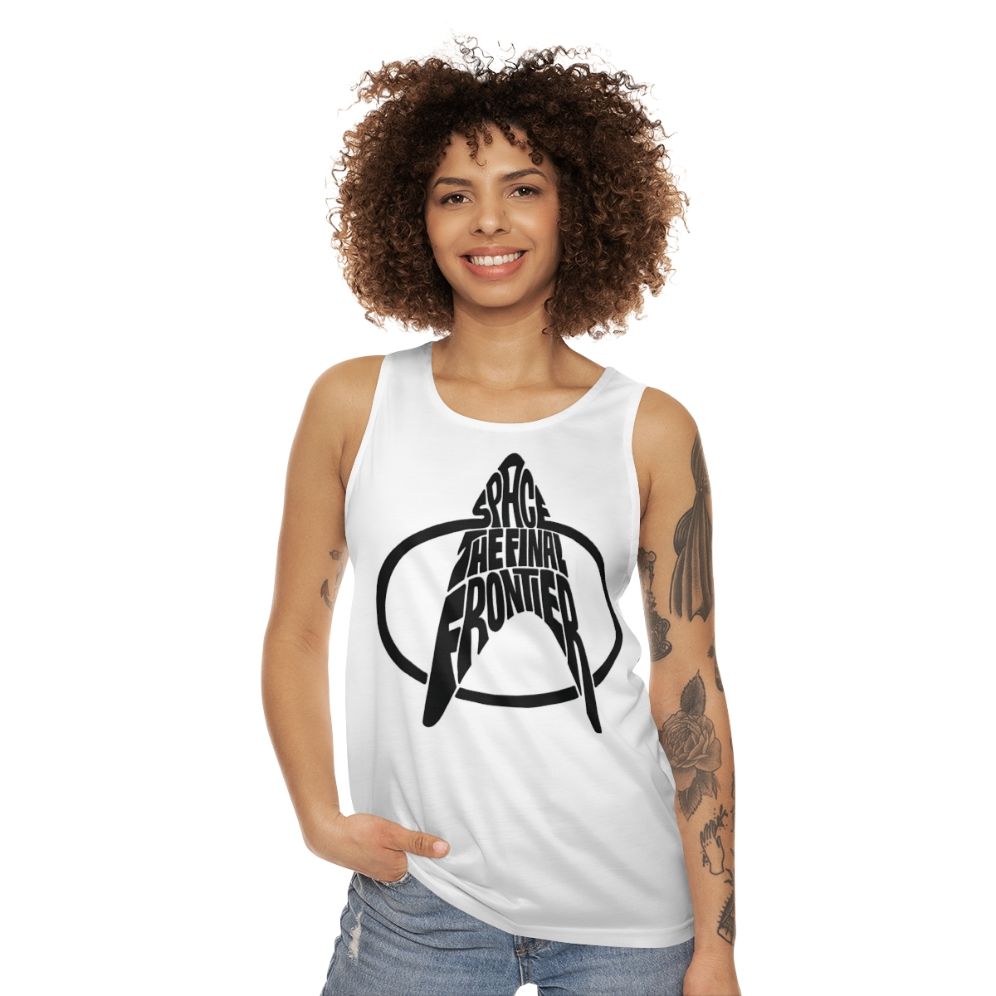 Star Trek Space the Final Frontier Unisex Black Tank Top - women