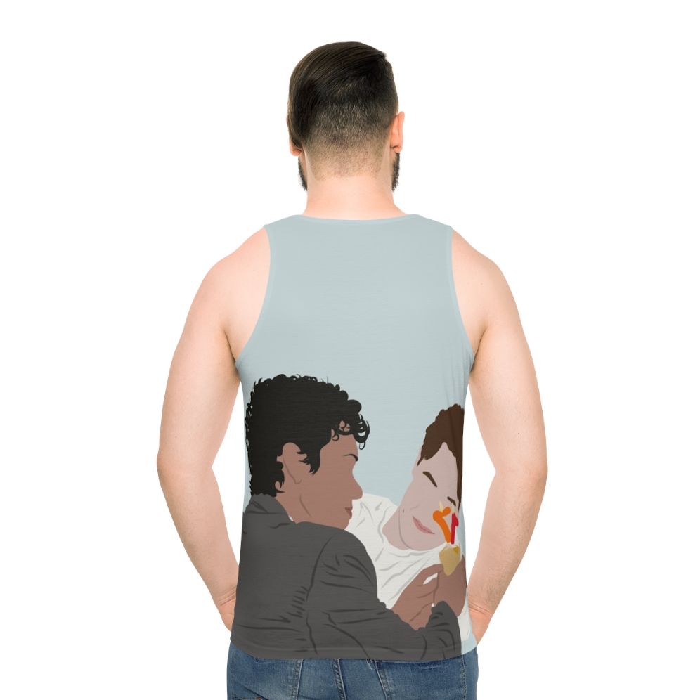 Unisex Young Royals Season 3 Tank Top with Prince Wilhelm and Simon Eriksson Quote - men back