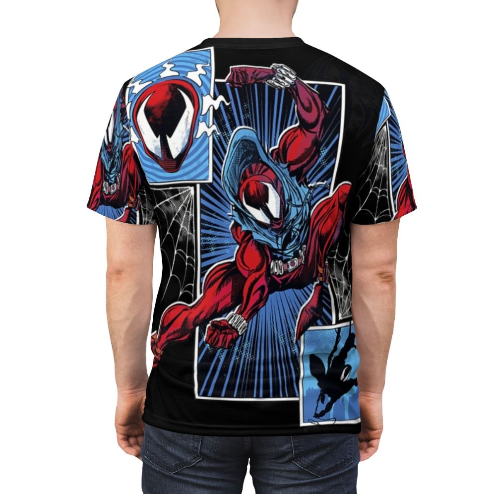 Unisex t-shirt featuring the Scarlet Spider logo and design - men back