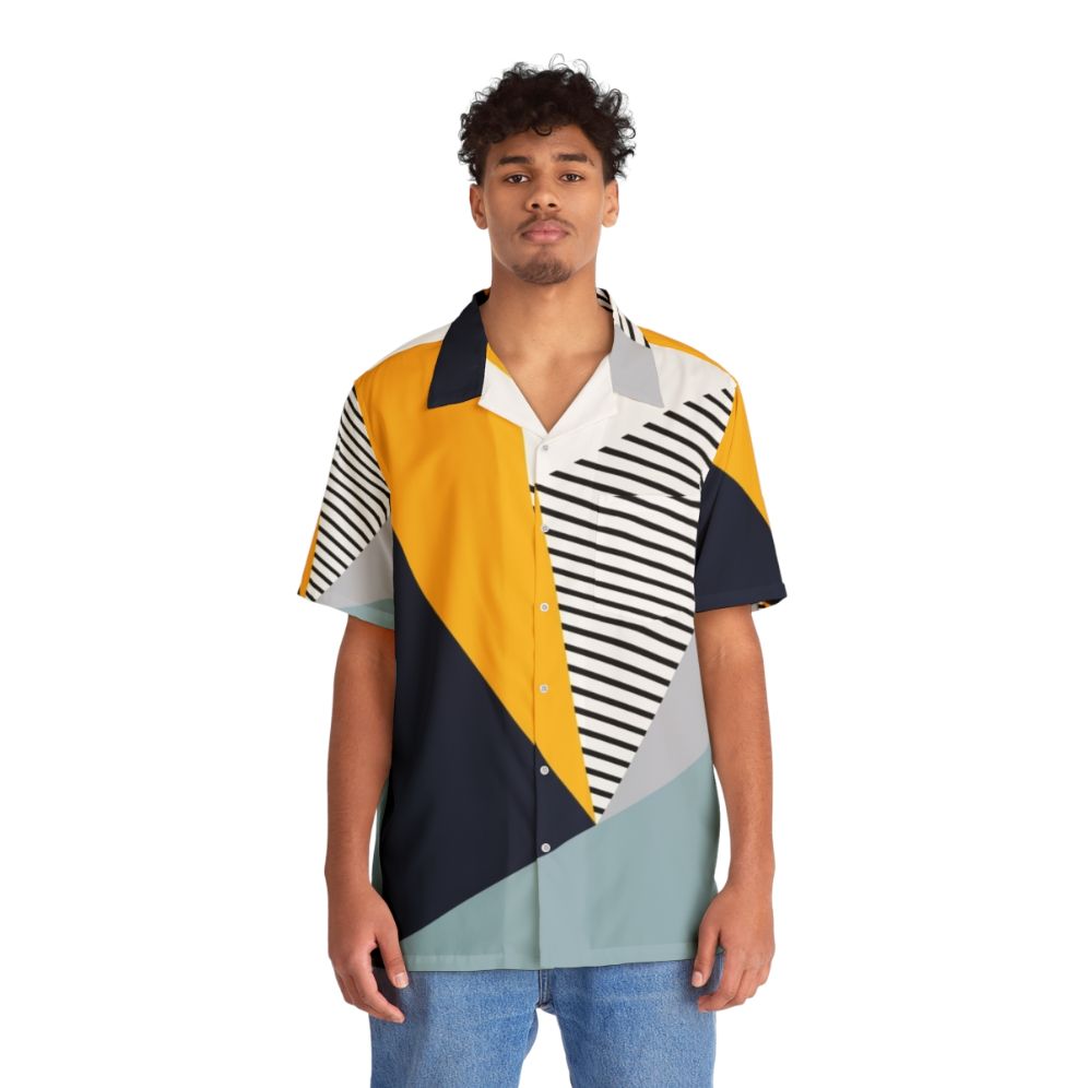 Colorful abstract geometric design Hawaiian shirt - Lifestyle