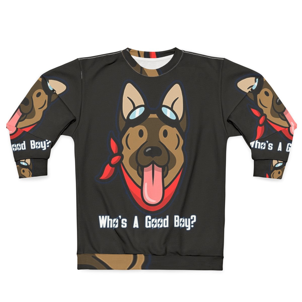 "Dogmeat from Fallout video game featured on a cozy sweatshirt"