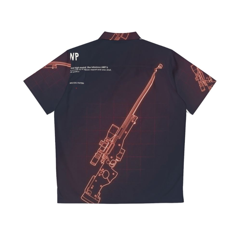 CS:GO AWP Sniper Hawaiian Shirt - Back