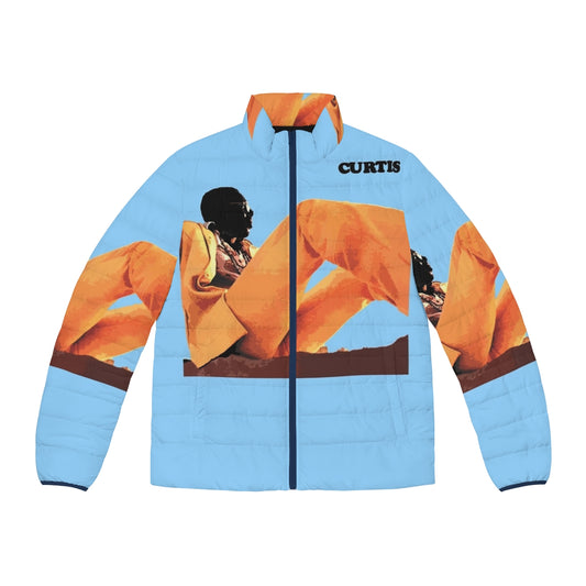 Vintage Funk Music Puffer Jacket featuring iconic album artwork and retro design