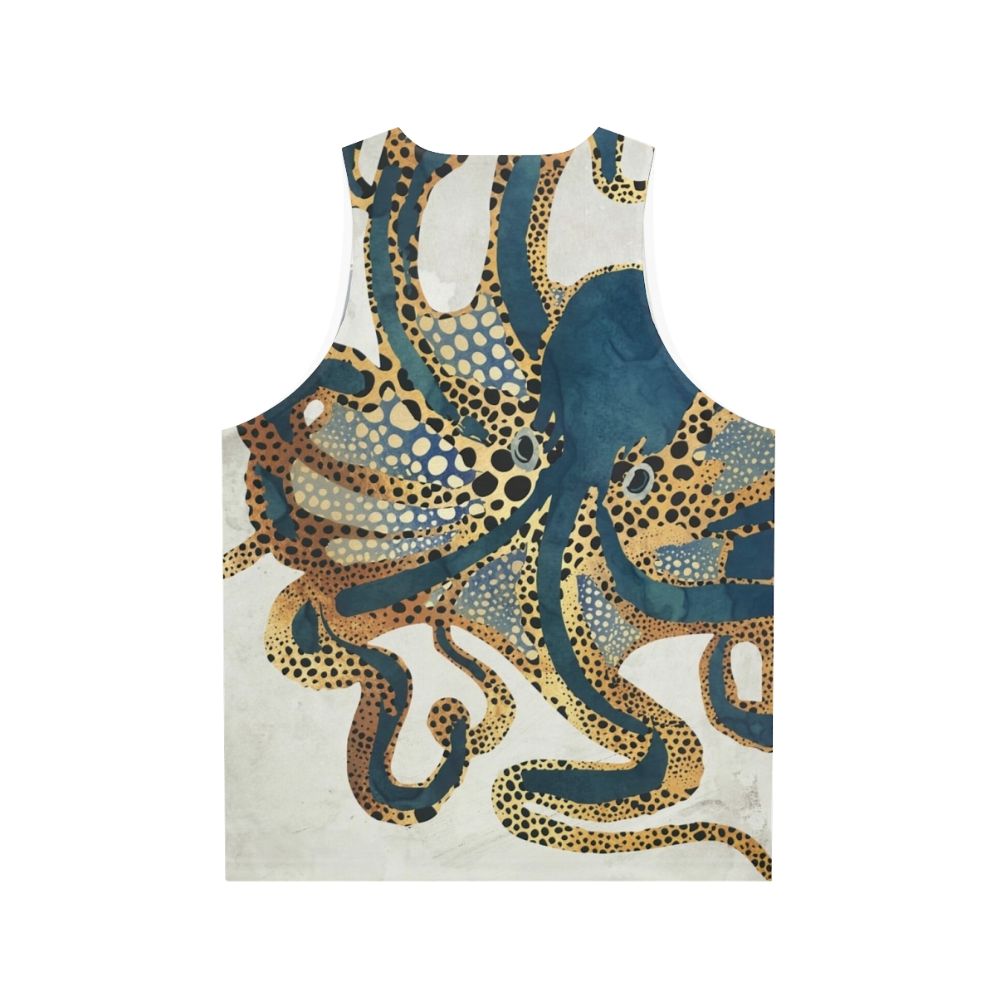 Unisex tank top with ethereal underwater octopus design - Back