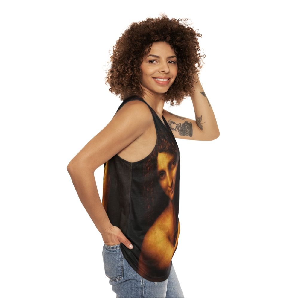 Leonardo da Vinci's St John Baptist Unisex Tank Top - women side