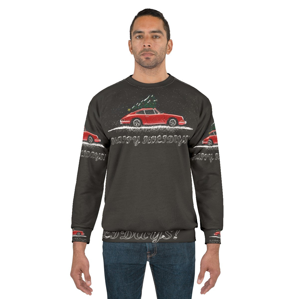 Christmas 911 Sweatshirt with Porsche and Holiday Graphics - men