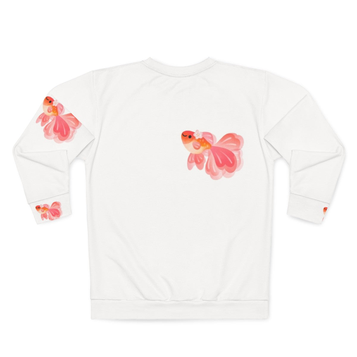 Cherry blossom goldfish print on a cozy sweatshirt - Back