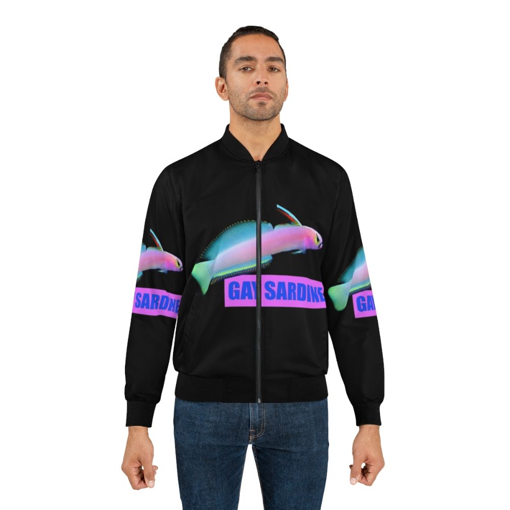 Vintage-inspired bomber jacket with GAY SARDINE 1 graphic - Lifestyle