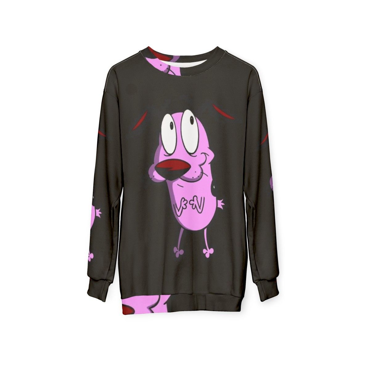 Courage the Cowardly Dog Sweatshirt with Anthropomorphic Dog - hanging