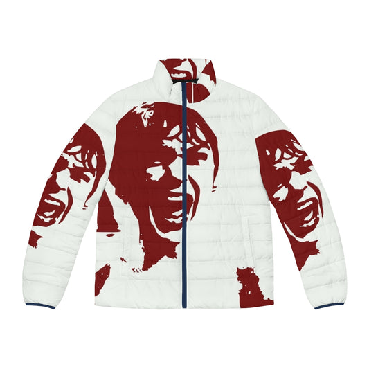 Psycho Puffer Jacket featuring a Hitchcock movie-inspired design