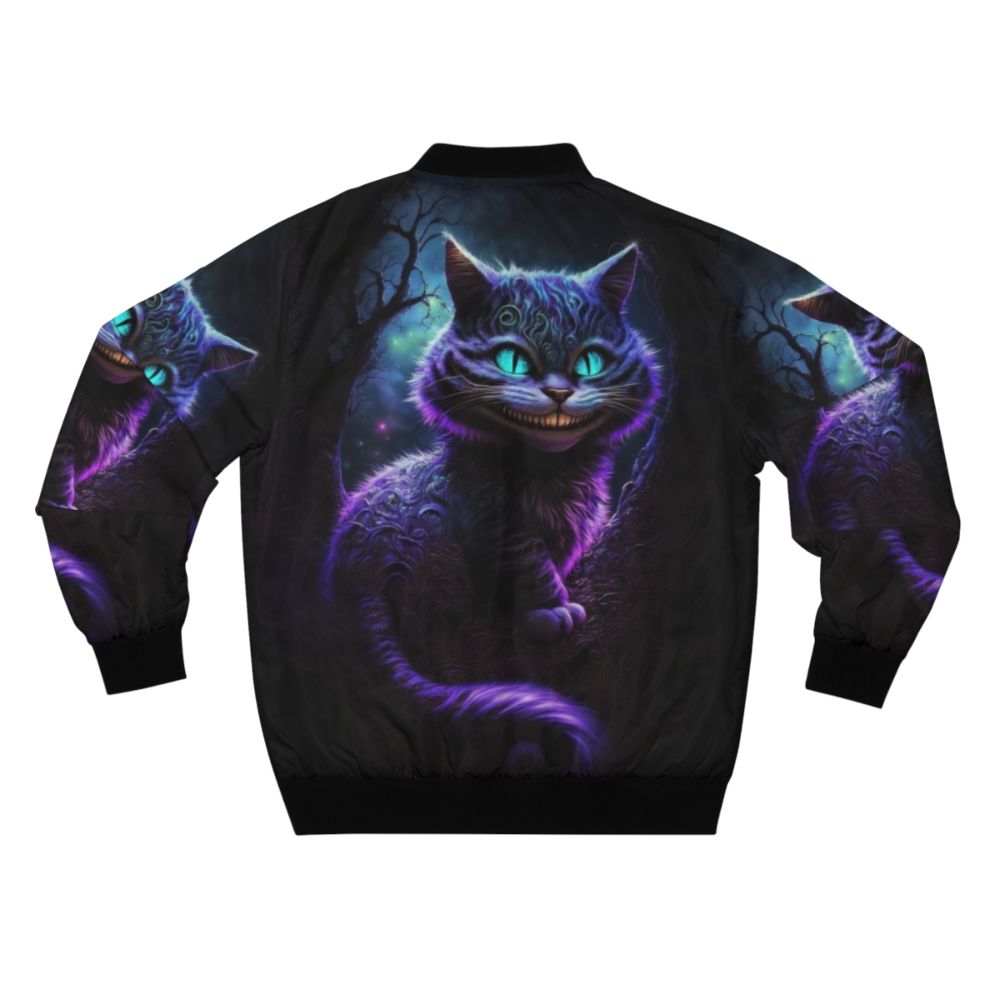 Cheshire Cat Abstract Bomber Jacket with Vibrant Patterns - Back