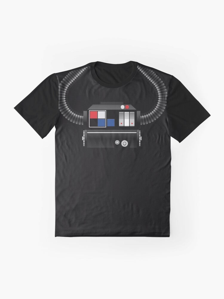 Imperial TIE Fighter Pilot Graphic T-Shirt with Star Wars Inspired Design - Flat lay