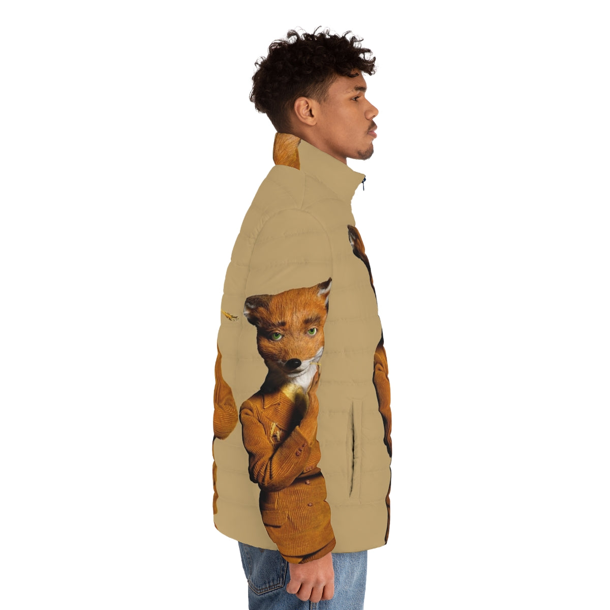 Fantastic Mr Fox Classic Puffer Jacket with Ash Fox Detailing - men side right