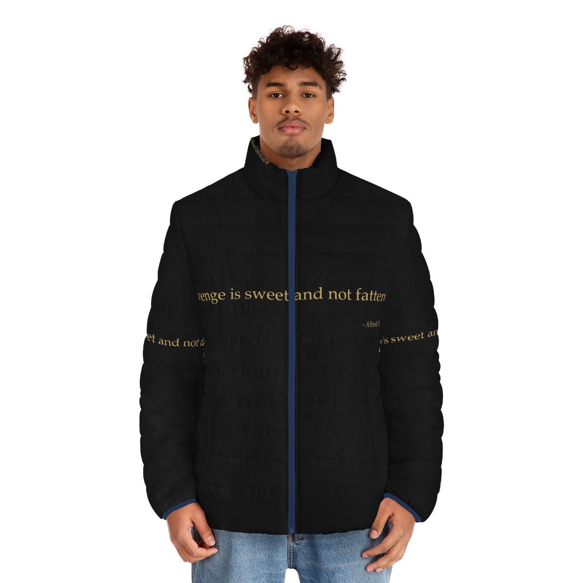 Alfred Hitchcock Quote "Sweet Revenge" Puffer Jacket - men front