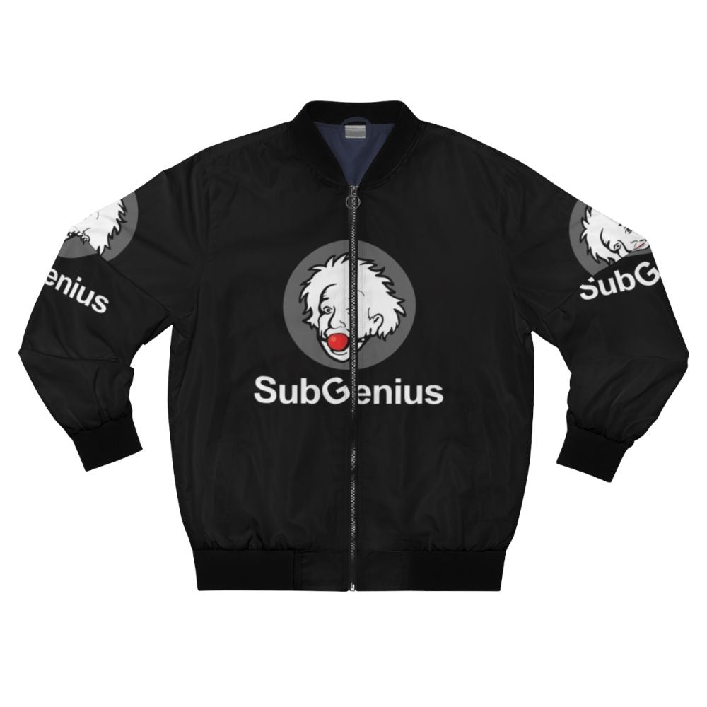 Funny and stylish bomber jacket with a pop culture logo design