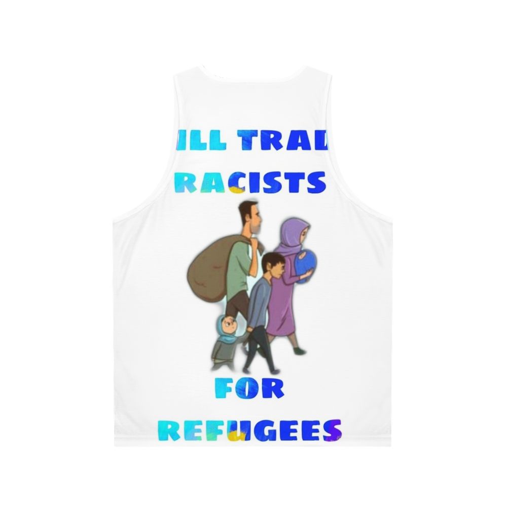 Unisex tank top with anti-racism message - Back