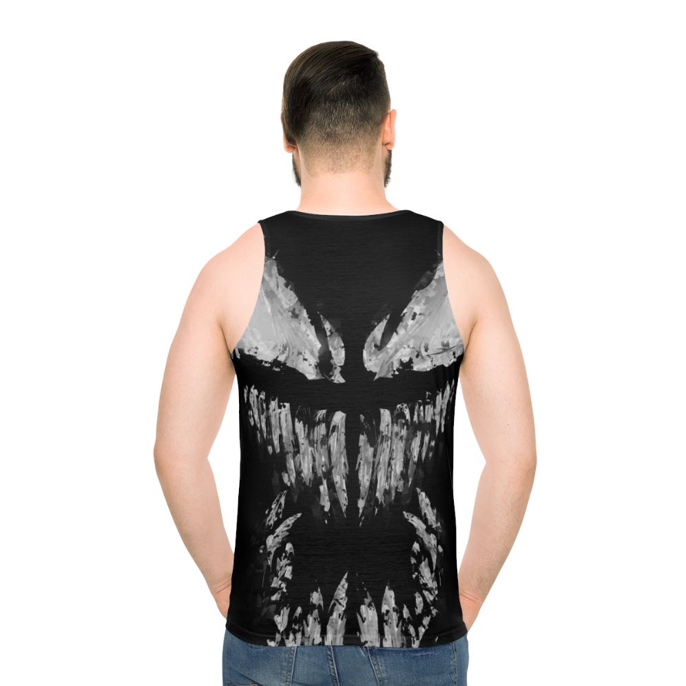 Venomous symbiote graphic on a unisex tank top - men back