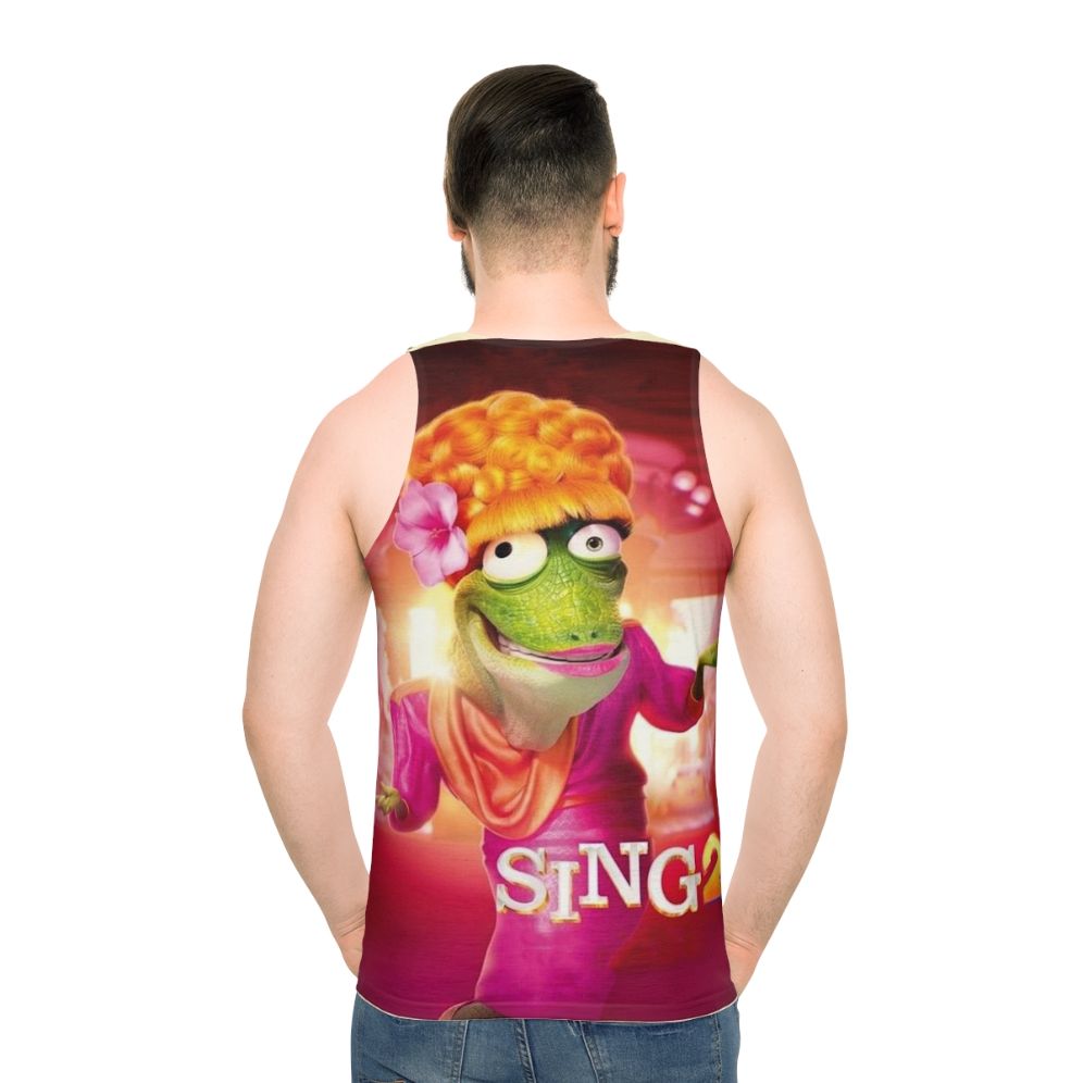 Sing 2 Unisex Tank Top featuring Buster Moon, Clay Calloway, and other characters - men back