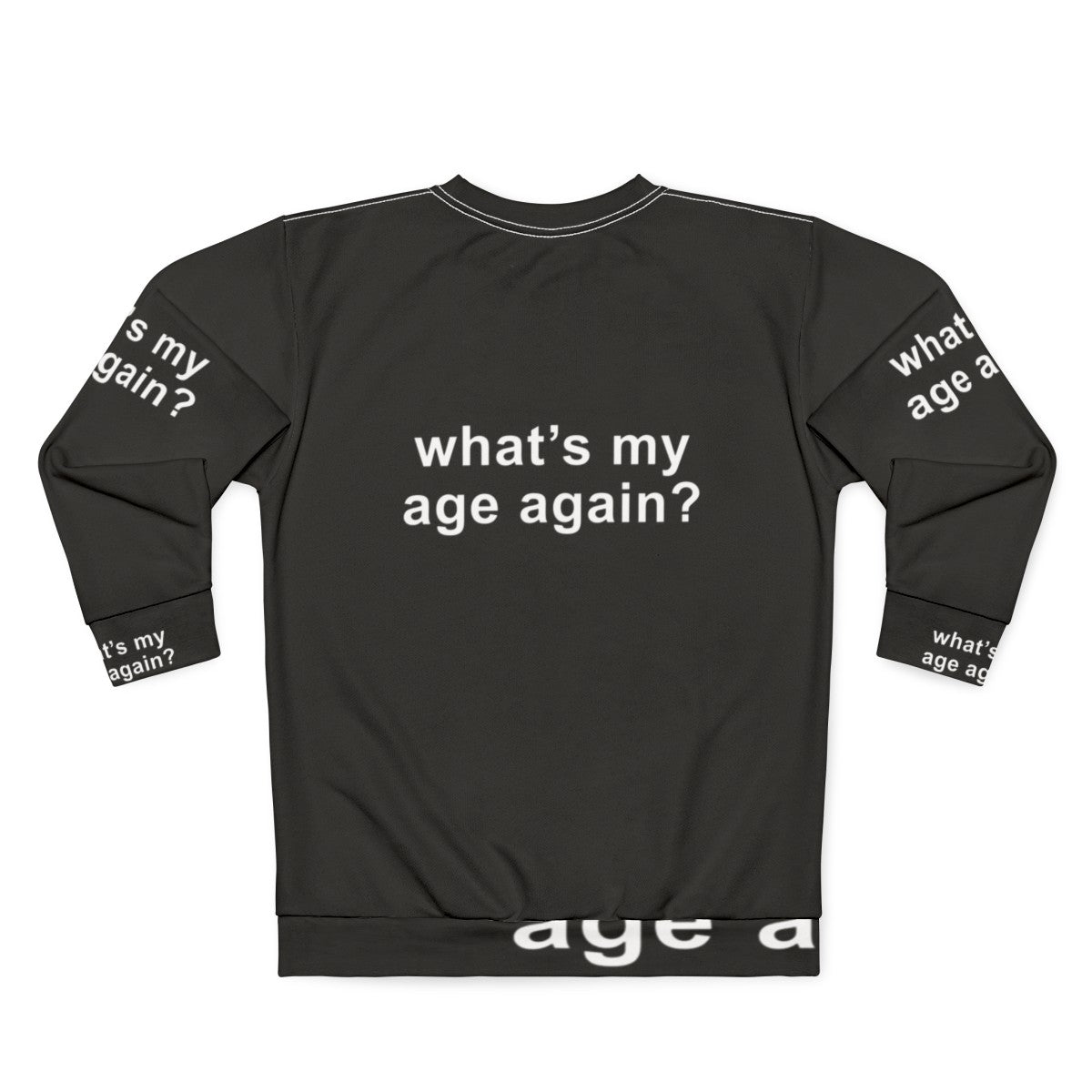 "What's My Age Again?" Sweatshirt with Inspiring Age Quote for Music Enthusiasts - Back