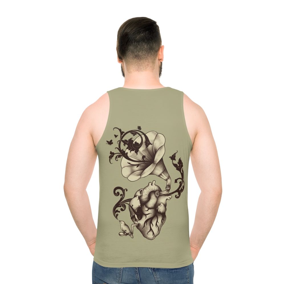 Surreal heart anatomy unisex tank top - men back