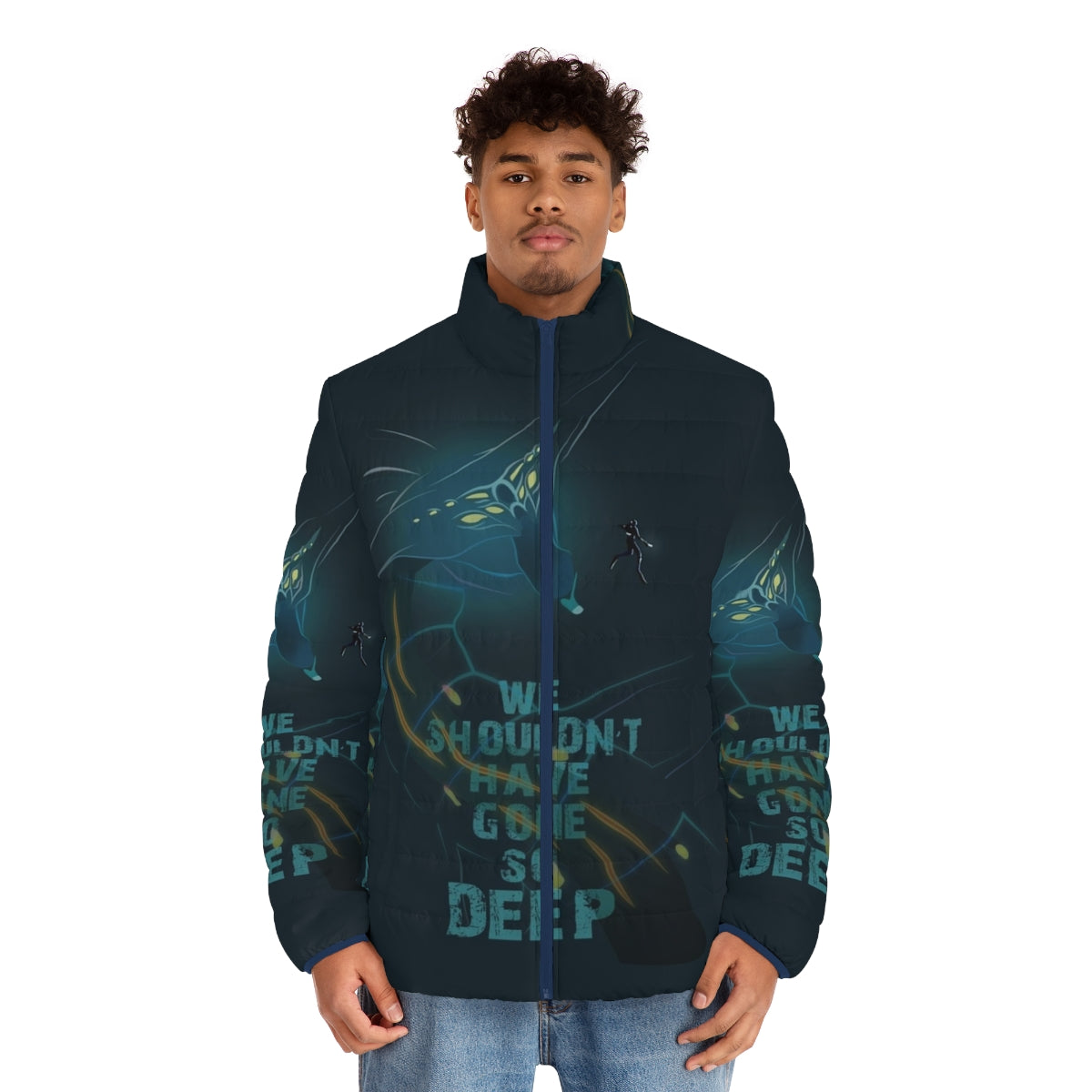 Degasi Regrets Subnautica Puffer Jacket featuring ocean alien monster - men front