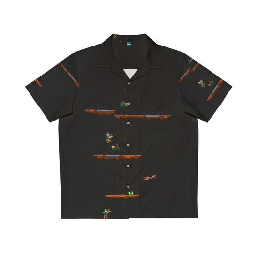 8 bit joust video game inspired hawaiian shirt