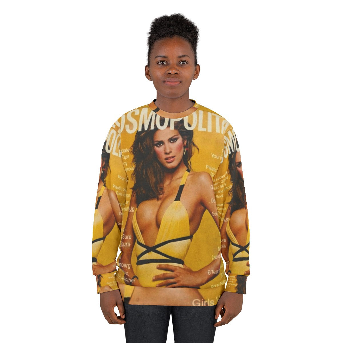 Gia Carangi's famous Cosmopolitan yellow swimsuit sweatshirt - women