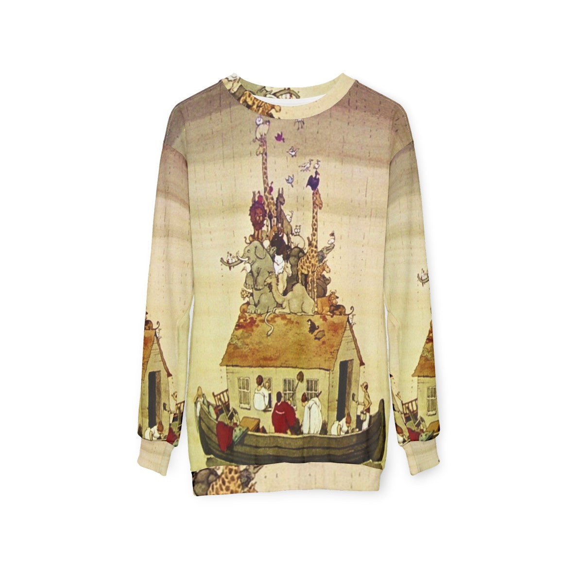 W Heath Robinson Noah's Ark Fantasy Art Sweatshirt - hanging