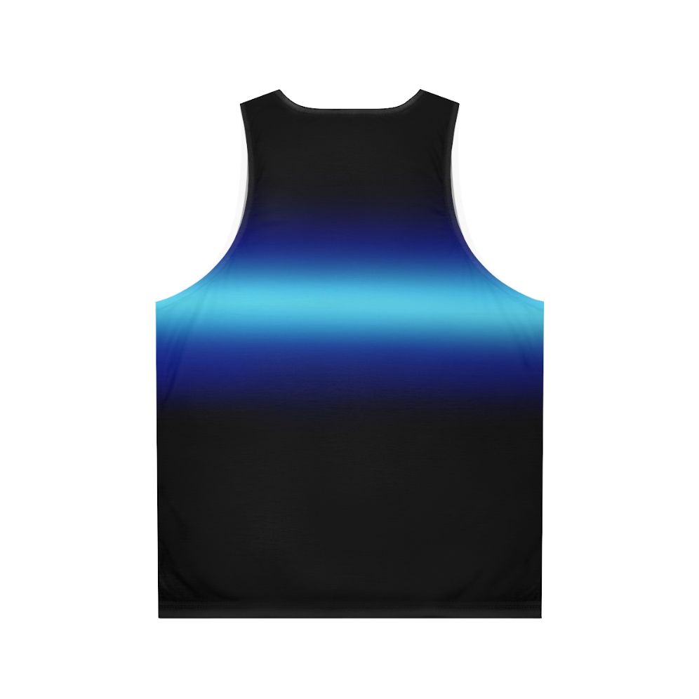 Son of Poseidon Unisex Tank Top with Blue Gradient Design - Back