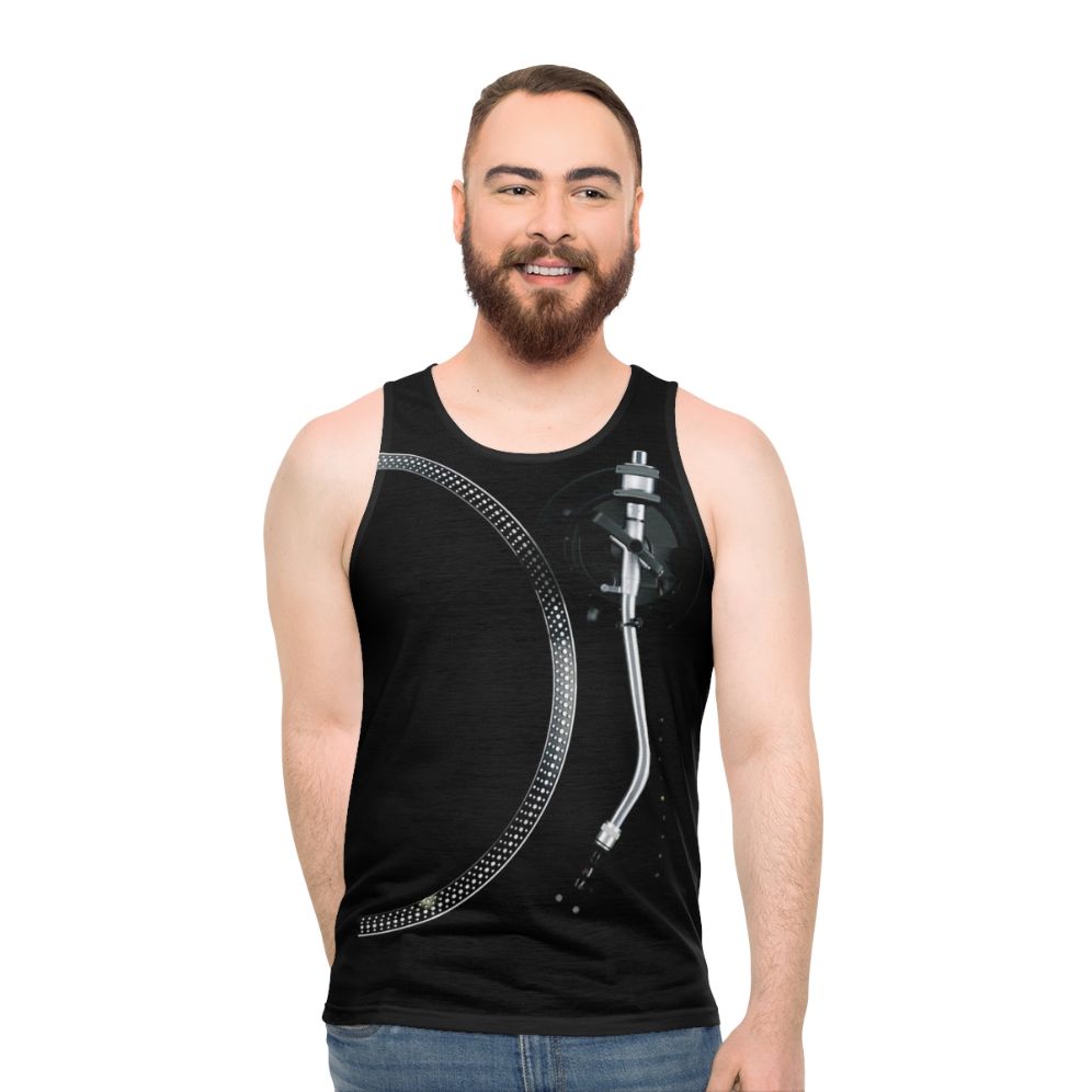 Turntable tone arm and platter unisex tank top - men