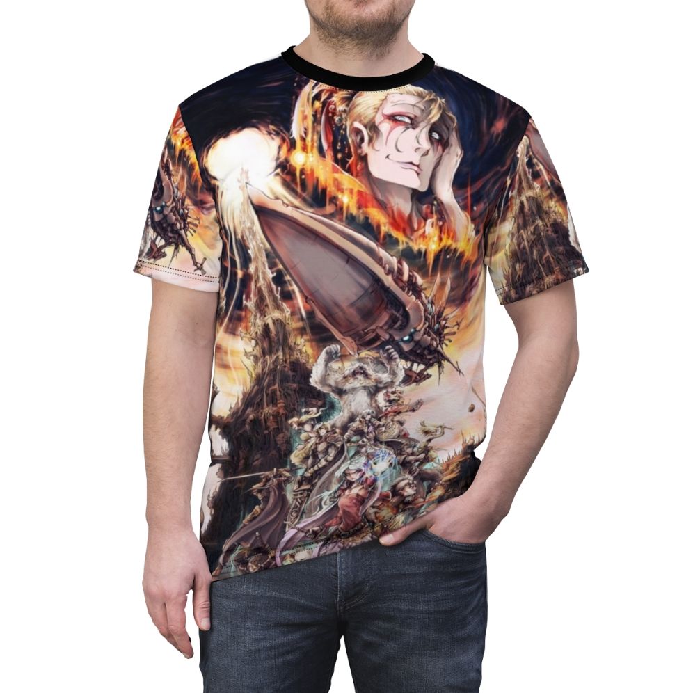 Final Fantasy inspired t-shirt featuring iconic characters and imagery - men front