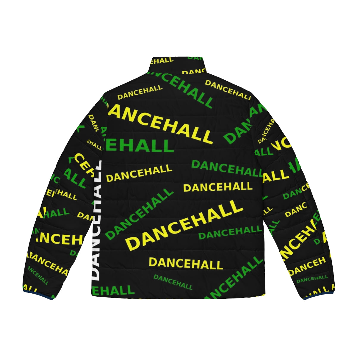 Dancehall-inspired puffer jacket with vibrant color accents - Back