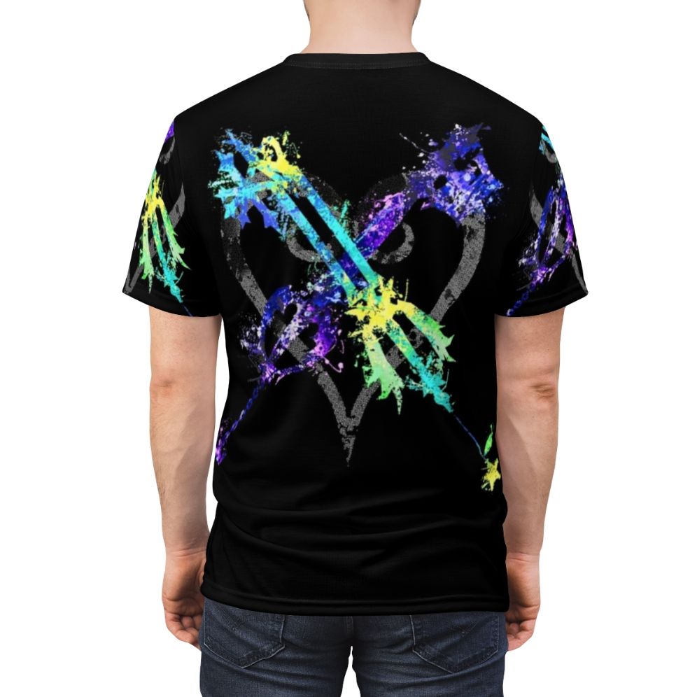 Kingdom Hearts inspired t-shirt with keyblade and fantasy elements - men back