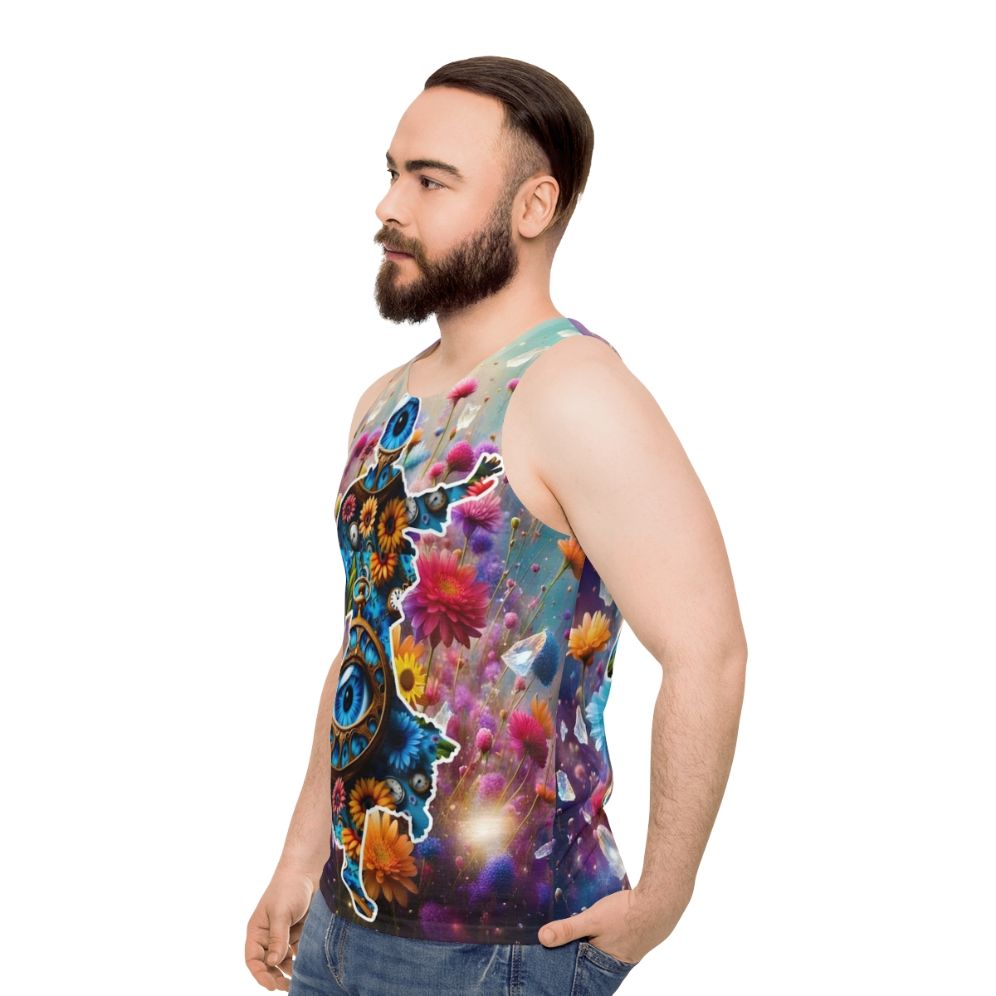 Flower Time Dancer Unisex Tank Top - men side