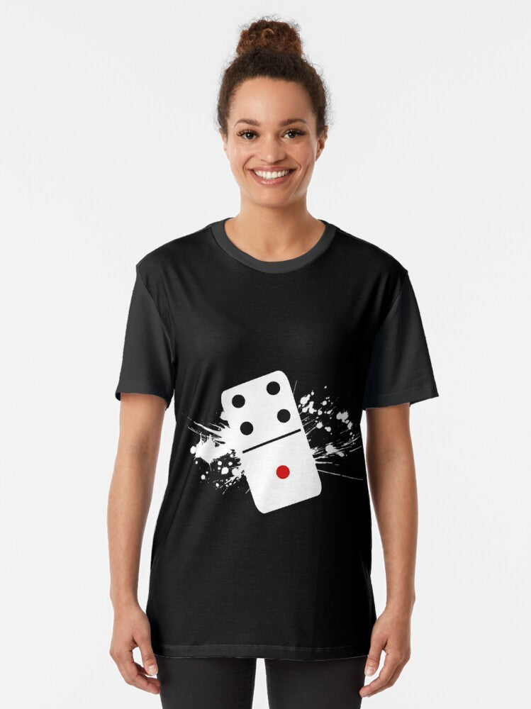 Domino graphic t-shirt with colorful dominoes design - Women