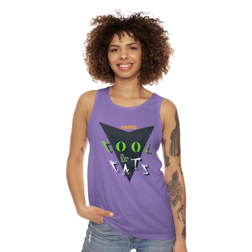 Unisex tank top with Cool For Cats album artwork - women