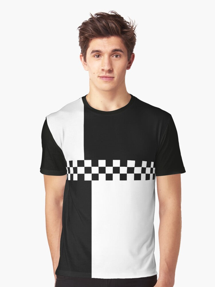 Mod ska inspired black and white graphic t-shirt - Men