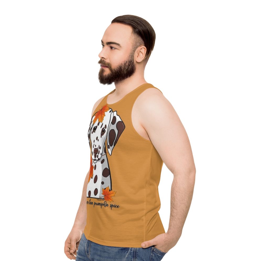 Cute Dalmatian I Love You More Than Pumpkin Spice Unisex Tank Top - men side